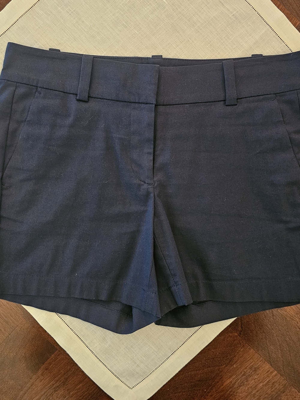 Ann Taylor City Short Womens Navy Classic Stretch Dress Shorts Sz 2 Flat Front